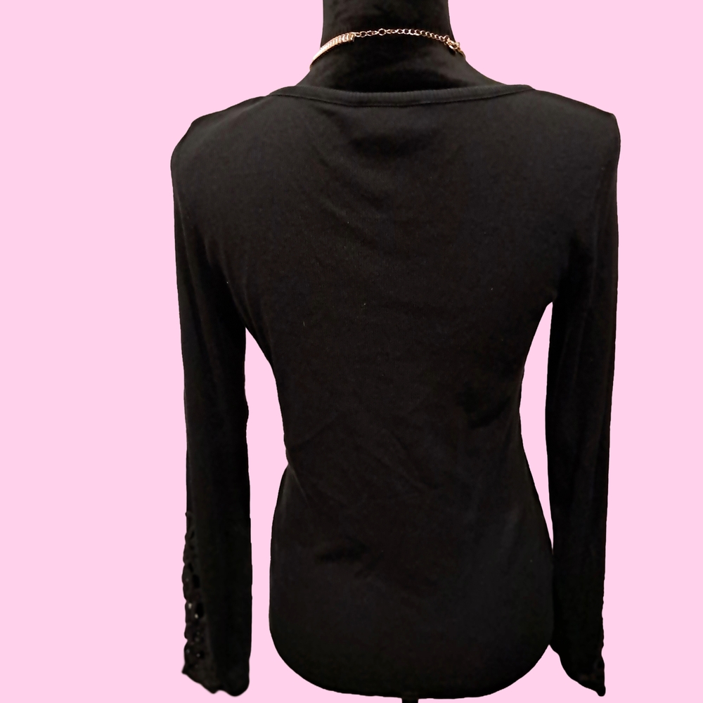 Canyon River Blues Black Studded Long Sleeve Top - Picture 4 of 6